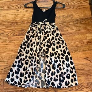 Black and Leopard Print Dress